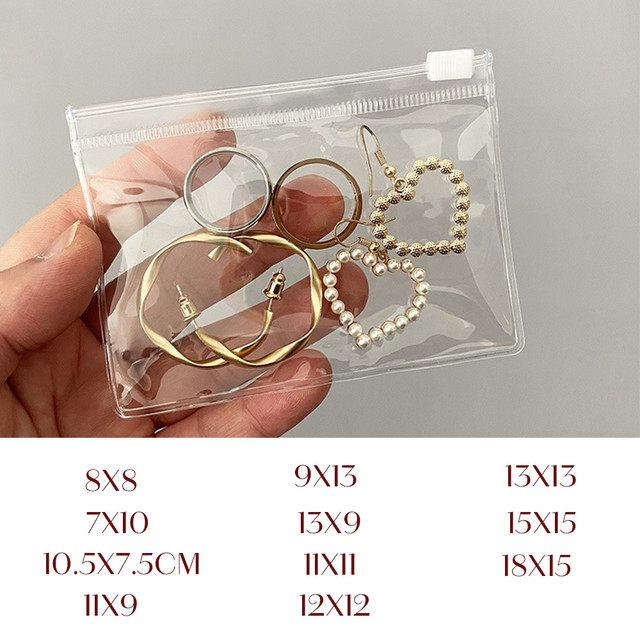 10/20 PCS Zipper Bag Jewelry Plastic PVC Transparent Bracelet Necklace  Earrings Storage Gift Bag For Small Business Packaging - AliExpress